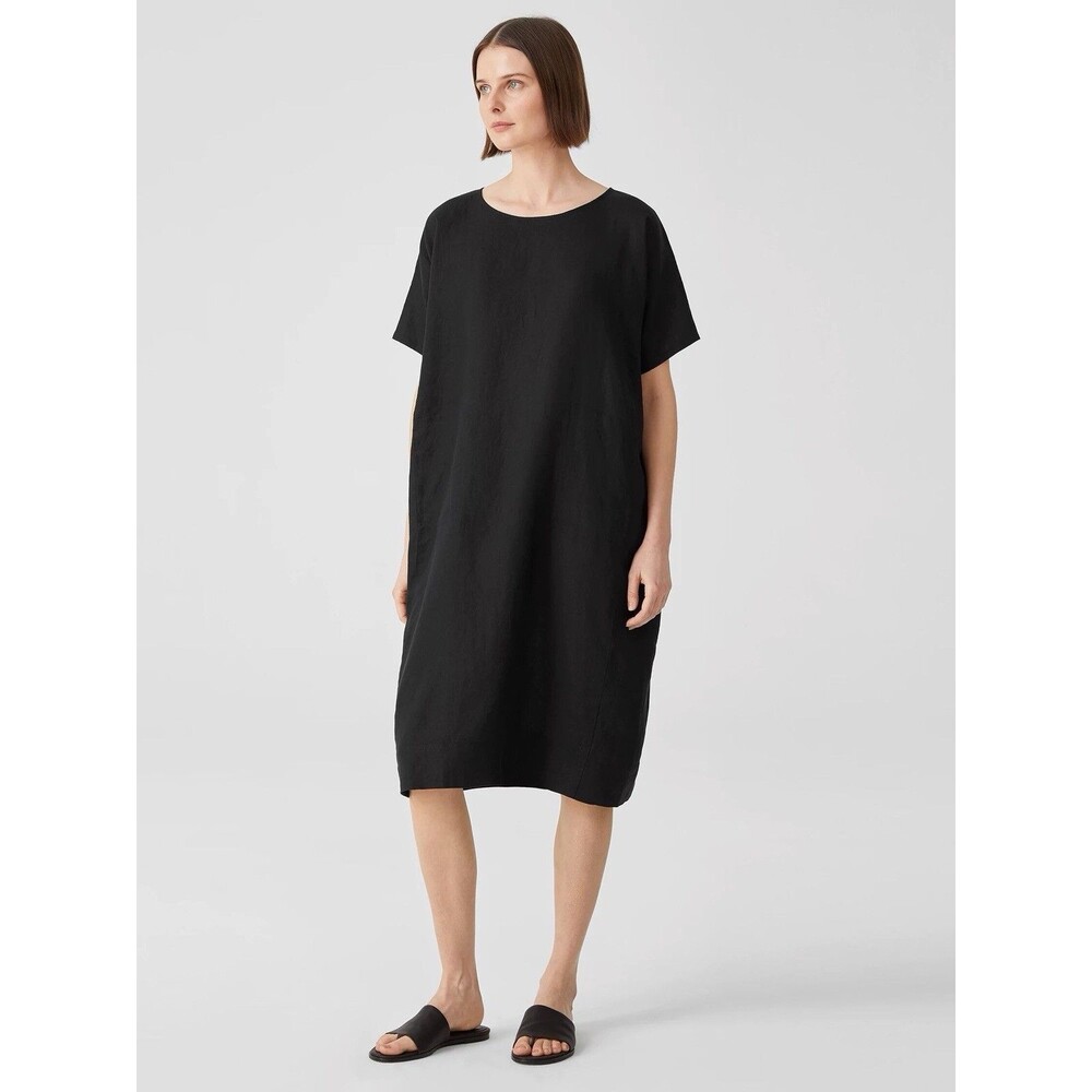 Eileen Fisher Organic Handkerchief Linen Dress Boxy Fit